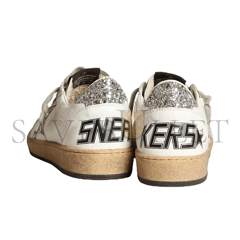 GOLDEN GOOSE WOMEN'S SUPER-STAR LTD WITH SILVER STAR AND SILVER GLITTER HEEL TAB GWF00117